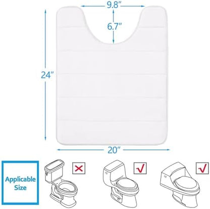 Buganda Memory Foam U-Shaped Toilet Rugs 24 x 20, Absorbent Bathroom mat