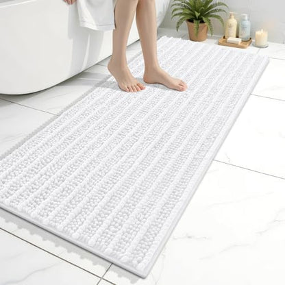 Arotive Bathroom Rugs Mat 47x20, Soft Absorbent Chenille Shaggy Bath Mat