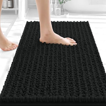 OLANLY Small Bathroom Rugs 24x16, Thick Soft Absorbent Chenille Bath Rugs