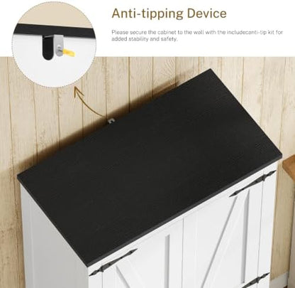TEENFON Storage Cabinet with Doors & Adjustable Shelf