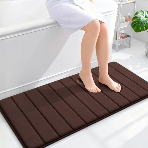 OLANLY Memory Foam Long Bathroom Rugs Runner 44x20, Super Soft Absorbent