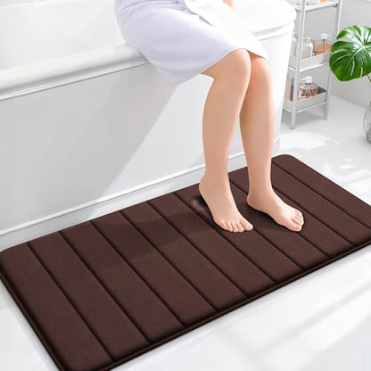 OLANLY Memory Foam Long Bathroom Rugs Runner 44x20, Super Soft Absorbent