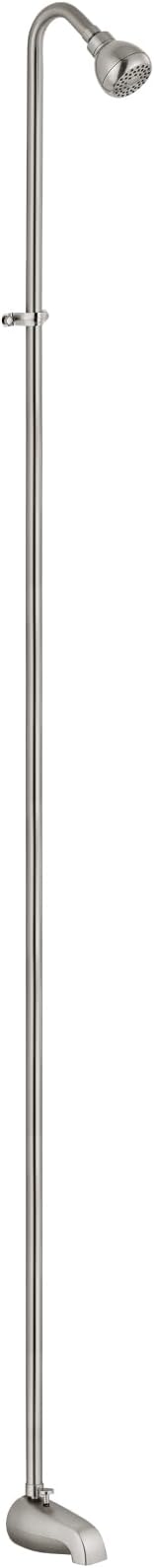 Tub Shower Conversion Kit with Riser and Shower Head, Brushed Nickel | 70-Inch SUS304 Shower Riser, 360° Swivel Head, Diverter Tub Spout, Wall Mount