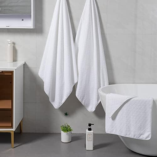 Ycosy 2 Pack Hand Towels Set 16"x31",White Towel Set for Bathroom,Quick Dry Thick and Highly Absorbent Hand Towel,Ultra Soft Microfibers Premium Towel Set for Bathroom Hotel,Spa,Gym