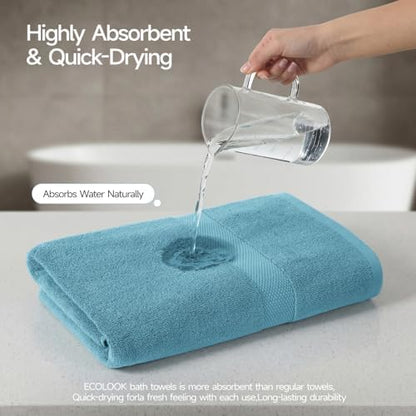 ecolook Ultra Soft 6-Piece Towel Set, 100% Cotton