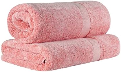 SUPERIOR Egyptian Cotton Pile Heavyweight Bath Sheet, 2 Piece Set, Tea Rose