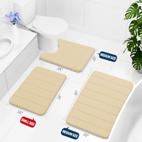 Buganda Memory Foam Bath Mat 55 x 24, Ultra Soft Absorbent Bathroom Rugs