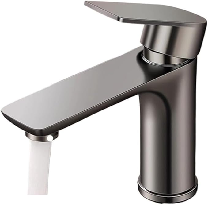 Faucet 304 Stainless Steel Hot and Cold Water Outlet Bathroom Sink Washbasin Faucet Tap﻿(Black) Faucet