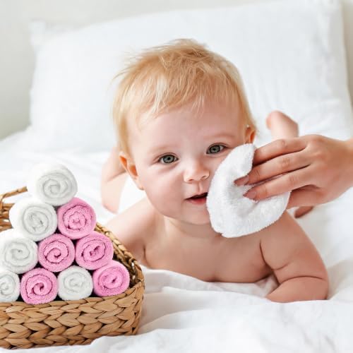 UNIMADE Baby Washcloths, 20 Pack Microfiber Coral Fleece Wash Cloths