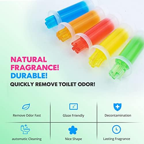 KILOSTEP Flower Toilet Gel Stamp, 60 Count Toilet Bowl Stamp Gel 5 Kinds Of Scent Toilet Bowl Cleaner