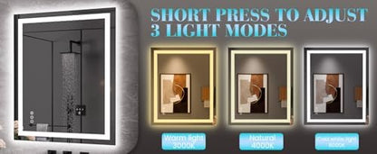 JISOSO LED Bathroom Mirror, Bathroom Vanity Mirror,36"x36"