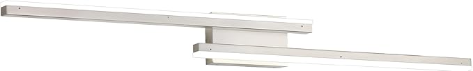 48in Modern LED Brushed Nickel Vanity Light Bar, Dimmable 46W 3200LM, 5000K Cool White, Adjustable Bathroom Light Fixtures Over Mirror -2 Light