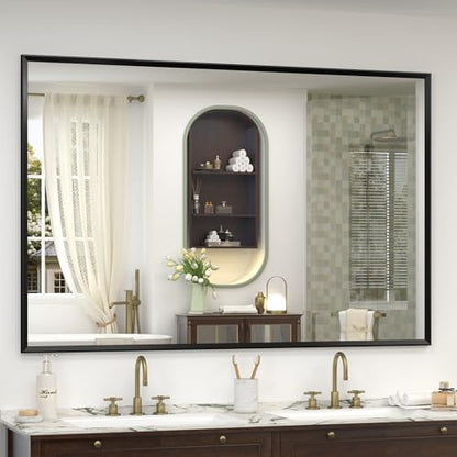 Black Framed Bathroom Mirror for Over Sink 60x40