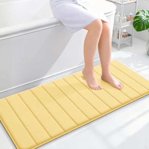 OLANLY Memory Foam Long Bathroom Rugs Runner 47x20, Super Soft Absorbent