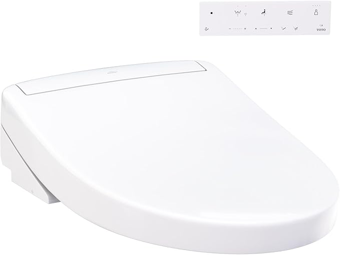 TOTO WASHLET S5 Electronic Bidet Toilet Seat with Instantaneous Water Heating, PREMIST and EWATER+ Wand Cleaning, Elongated, Cotton White - SW3446#01