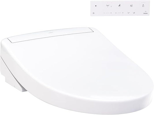 TOTO WASHLET S5 Electronic Bidet Toilet Seat with Instantaneous Water Heating, PREMIST and EWATER+ Wand Cleaning, Elongated, Cotton White - SW3446#01