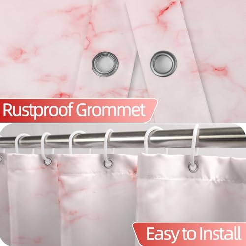 Red Marble RV Stall Waterproof Shower Curtain 60x72 inches