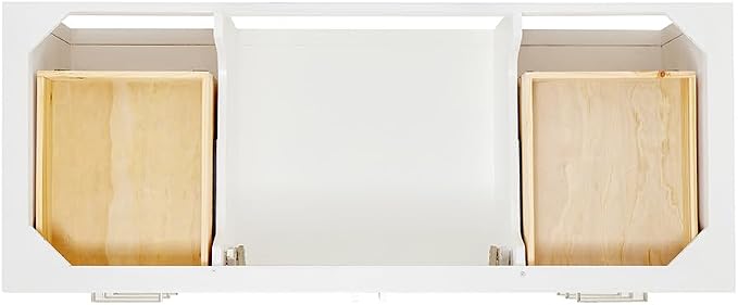 DKB Olivia 54-Inch White Bathroom Vanity with Sink, 1.5-Inch Edge Italian Carrara Marble Countertop & Backsplash, Rectangular Undermount Sink, 2 Soft Closing Doors, 6 Dovetail Drawers, Brushed Nickel