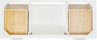 DKB Olivia 54-Inch White Bathroom Vanity with Sink, 1.5-Inch Edge Italian Carrara Marble Countertop & Backsplash, Rectangular Undermount Sink, 2 Soft Closing Doors, 6 Dovetail Drawers, Brushed Nickel