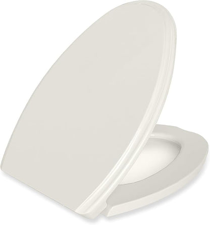 Elongated(Oval) Toilet Seat, Quick-Attach Hardware Metal Hinges, Heavy Duty, Slow Soft and Quiet Close, Durable and Sturdy, Easy to clean, Fits Elongated(Oblong) Toilets, Almond/Bone(18.5″)