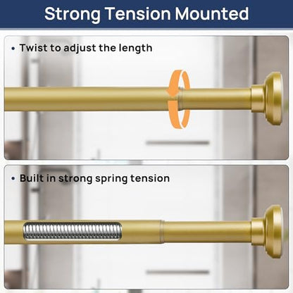 ENJOYBASICS 1" Gold Shower Curtain Rod, 30-52" Adjustable, Secure Tension