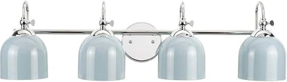 Progress Lighting Dalton Collection 33 in. 4-Light Polished Chrome Coastal Blue Vanity Light