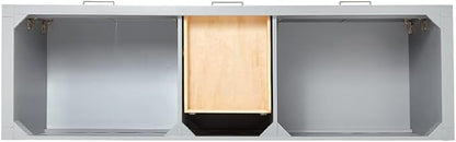 ARIEL Bristol 73" Grey Double Vanity, 1.5" Edge Italian Carrara Marble Countertop & Splash, Rectangular Sinks, 2 Soft Closing Doors, 4 Full Extension Dovetail Drawers, Polished Chrome