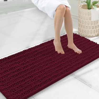 Smiry Bathroom Rugs 47X20, Extra Soft Rubber Backing Chenille Bath Mats
