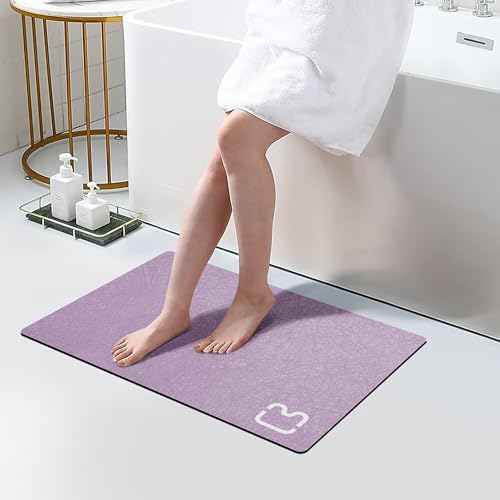RUERYA Dark Grey Bathroom Rugs Stone Bath Mats for Bathroom,15.7"x23.6"