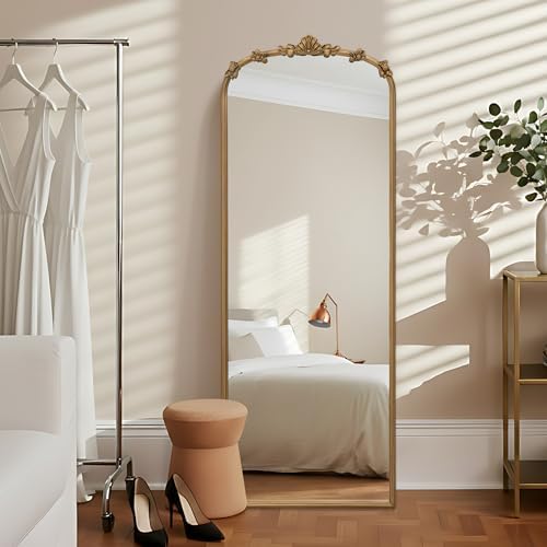 Besdomus Full Length Gold Mirror: 21''x56'' Baroque Floor Long Body Mirror