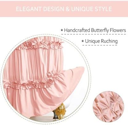 Homechoice Decor Peach Shower Curtain 2 Pack, 36" W x 72" H x 2 Panels