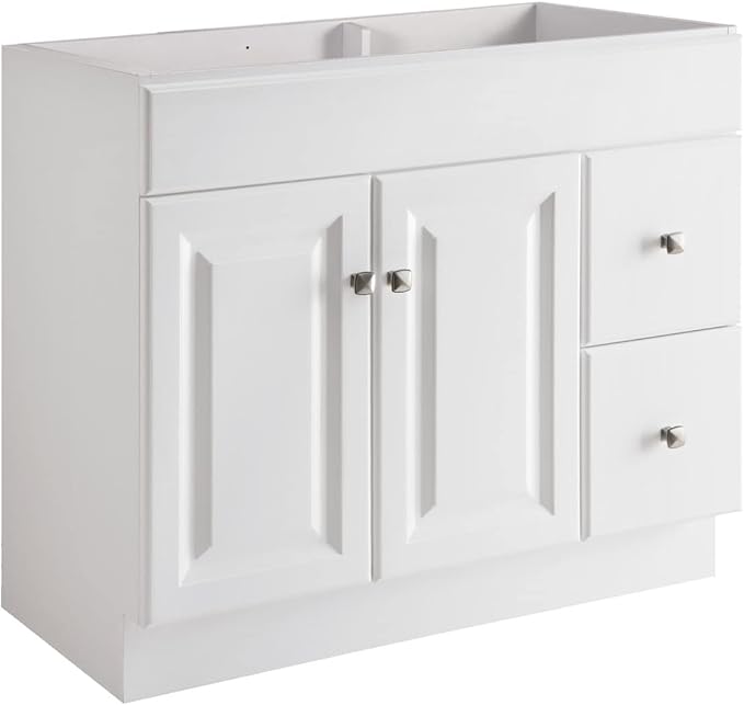 Design House Wyndham 36 Inch Bathroom Vanity, Ready to Assemble, Solid Wood, White – Design House, 597237