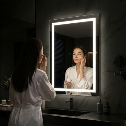36"x 36" LED Bathroom Mirror with Lights, Smart Anti-Fog, Stepless Dimmable