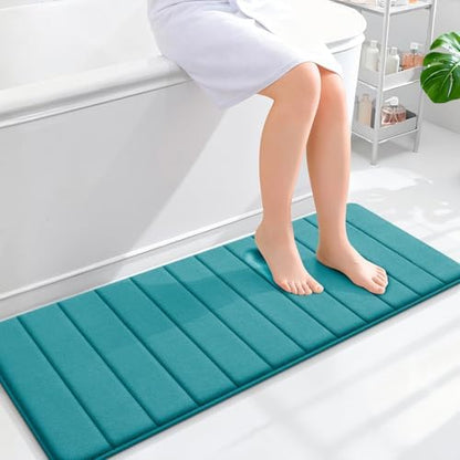 OLANLY Memory Foam Long Bathroom Rugs Runner 47x17, Super Soft Absorbent