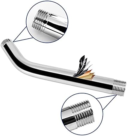 NearMoon Shower Arm with Flange, Made of 304 Stainless Steel Shower Extension Extender Pipe, Wall-Mounted for Fixed Bathroom Showerhead, Never Rust (8 Inch, Chrome Finish)