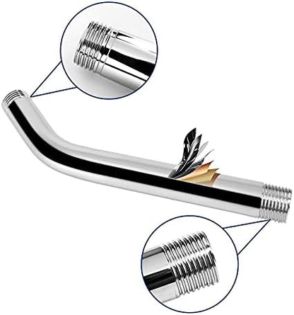 NearMoon Shower Arm with Flange, Made of 304 Stainless Steel Shower Extension Extender Pipe, Wall-Mounted for Fixed Bathroom Showerhead, Never Rust (8 Inch, Chrome Finish)