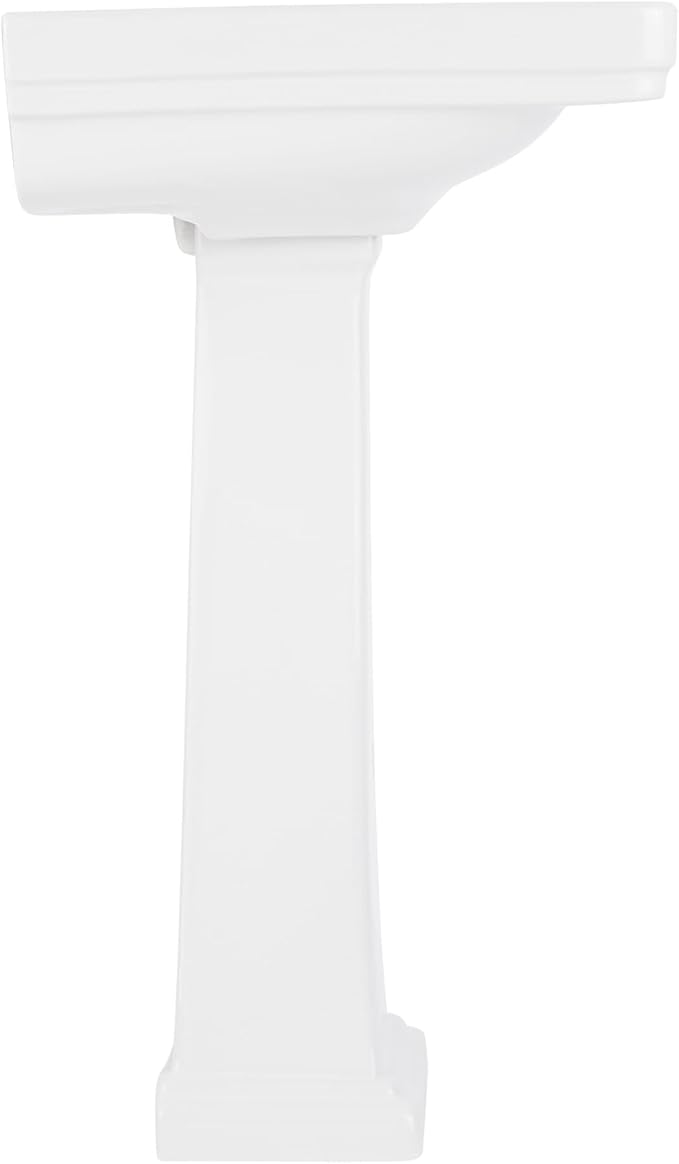 Signature Hardware Key West 24" Porcelain Pedestal Sink | Includes - Porcelain Base and 3 Faucet Holes at 8" Centers - White