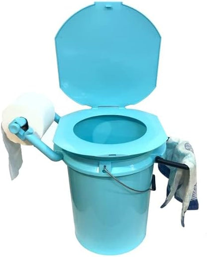 Camping Toilet, Portable Toilet with Toilet Paper, Accessory Holder-Great for Fishing, Boating, Camping, Hunting, Hiking, Outdoor Activities. (Toilet Paper, Accessory not Included)