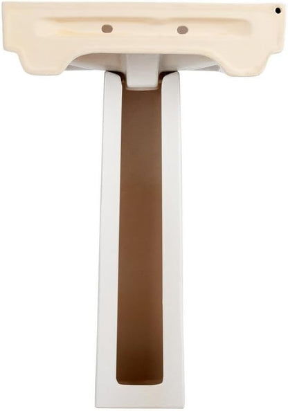 Signature Hardware Pentero 23" Fireclay Pedestal Sink | Includes - Fireclay Base and 3 Faucet Holes at 8" Centers - White