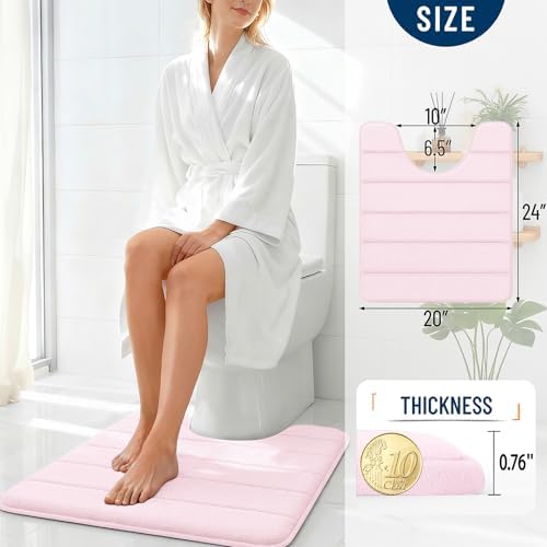 OLANLY Memory Foam Toilet Rugs U Shaped 24x20, Super Soft and Absorbent