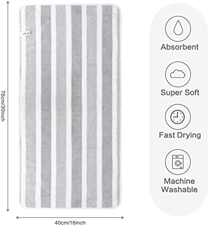 KinHwa Gray Hand Towels for Bathroom, Microfiber, 16x30 Inch, 4 Pack