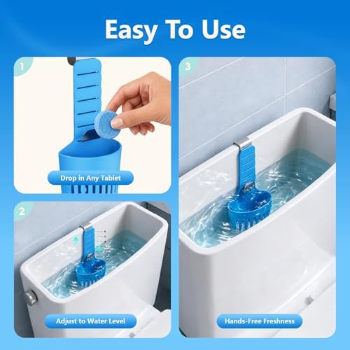 2 Pack Toilet Tank Tablet Holder, Silicone Basket for Toilet Tanks