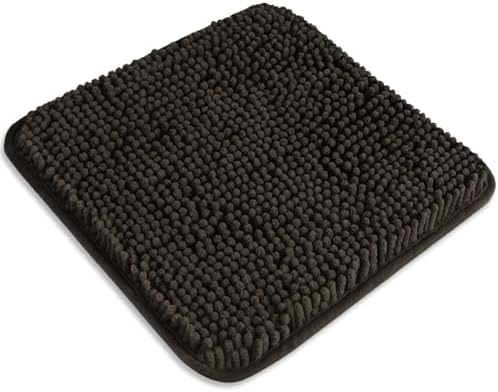 Small Bathroom Rug 12"x12" – Washable and Absorbent Mini Bath Mat, Non Slip, Thick Soft Chenille Bath Rugs for Bathroom, Shower, Locker Rug(Chocolate Brown)