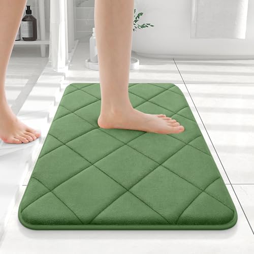 OLANLY Memory Foam Bath Mat 24x16, Ultra Soft and Absorbent Bathroom Rugs