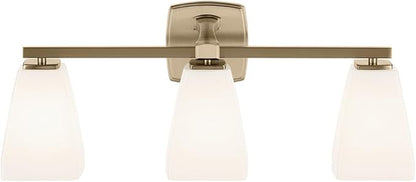 Kichler Marant 21.25" 3-Light Vanity Light with Opal Glass in Champagne Bronze, for Bathroom, Powder Room, Over a Mirror, (21.25" W x 9.5" H), 55216CPZ