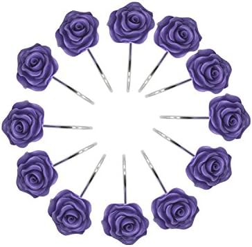 12 PCS Rose Shower Curtain Hooks Anti Rust Decorative Shower Curtain Rings