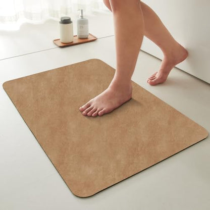 TYUU Thin Bath Mat, Bathroom Rugs Non Slip Washable, 24x48 Camel