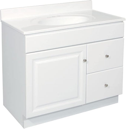 Design House Wyndham 36-Inch Bathroom Vanity Cabinet, Ready to Assemble, White, 597229