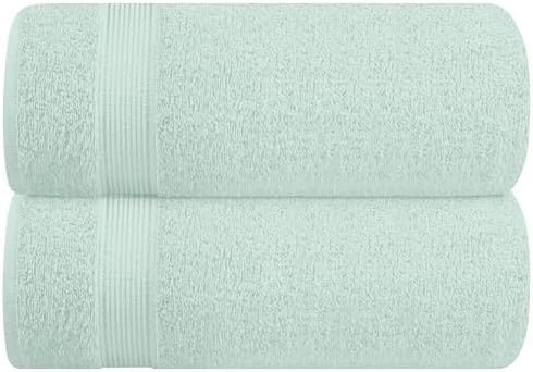Belizzi Home Cotton 2 Pack Oversized Bath Sheet 35x70, Large Bath Sheet, Ultra Soft, Absorbent, Compact, Eco-Friendly, Recyclable, Quick Drying and Lightweight Towel - SEA Green