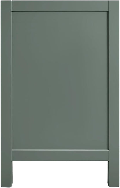 ARIEL Cambridge 48-inch Bathroom Vanity Base Cabinet,Solid Wood, 2 Soft Closing Doors, 9 Dovetail Drawers, Vintage Green